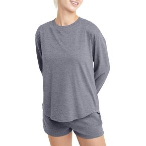 أصول Hanes النسائية النسائية Tri-Plend T-Shirt Longeve ، Tee Crewneck for Women ، Fit Relax