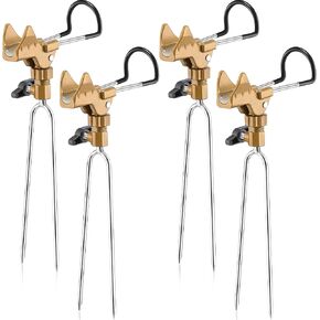 Libima 4 Pieces Fishing Rod Holders for Bank Fishing Upgraded Stainless Steel Fishing Pole Holders 360 Degree Adjustable Fishing Rod Stand for Men Father Ground Beach Fishing Equipment Birthday Gift in Kuwait