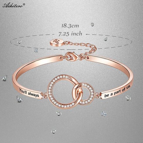 Xmas Coworker Leaving Gift, ‘You'll Always Be A Part of Us’ Bangle Bracelet, Going Away Retirement Jewelry for Women, Funny Goodbye Farewell Presents for Colleague Friend Boss Mentor Manager in Kuwait