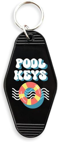 TeesAndTankYou Pool Keys Vintage Style Motel Keychain Key Tag 3.5" in Saudi Arabia