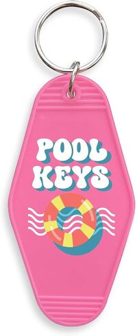 TeesAndTankYou Pool Keys Vintage Style Motel Keychain Key Tag 3.5" in Saudi Arabia