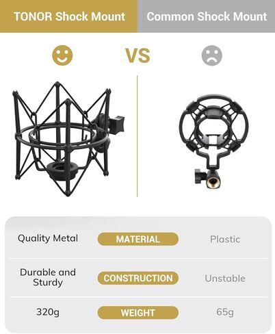 مجموعة ميكروفون TONOR USB، ميكروفون كمبيوتر مكثف قلبي للبودكاست للألعاب، فيديو يوتيوب، تسجيل الموسيقى، الصوت، حزمة ميكروفون الاستوديو مع حامل ذراع التعديل (TC40) in Kuwait