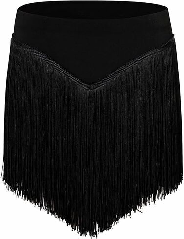 Women Latin Dance Skirt Double-Layer Encryption Irregular Tassel Skirt National Standard Dance Training Clothes in Kuwait