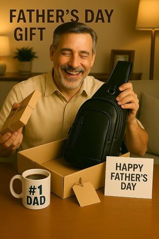 Genuine Leather Sling Bag for Men - Black Sling Purse, Leather Crossbody Bags for Men, Cross body bags for Women in Kuwait