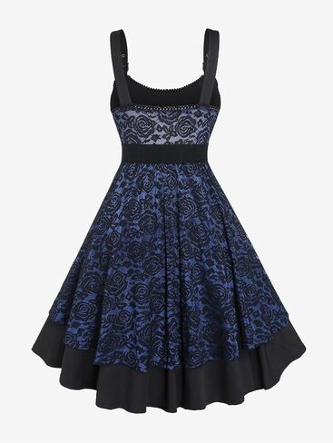 ROSE GAL Women Plus Size 1950s Vintage Floral Lace Jacquard Belt Fit and Flare Dress Cocktail Party Dress in Saudi Arabia