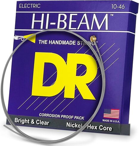 DR Strings Electric Guitar Strings, Hi-Beam, Hex Core 10-46 in Saudi Arabia