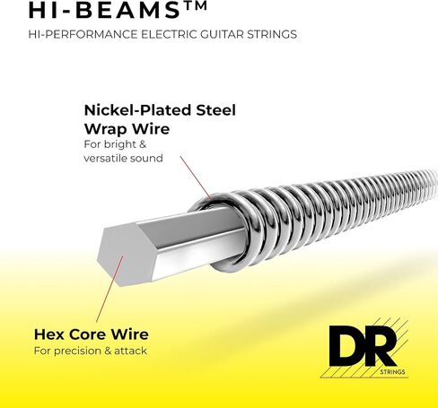 DR Strings Electric Guitar Strings, Hi-Beam, Hex Core 10-46 in Saudi Arabia