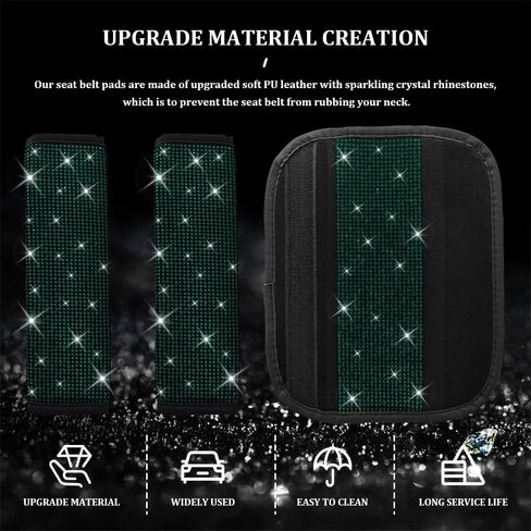 Bling Seat Belt Covers, Seat Belt Covers for Women, Car Seatbelt Shoulder Pads with Rhinestone, Car Interior Accessories Diamonds Glitter Seatbelt Cushions Universal Fit Auto Truck (Purple) in Kuwait