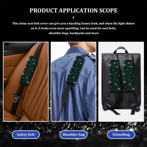 Bling Seat Belt Covers, Seat Belt Covers for Women, Car Seatbelt Shoulder Pads with Rhinestone, Car Interior Accessories Diamonds Glitter Seatbelt Cushions Universal Fit Auto Truck (Purple) in Kuwait