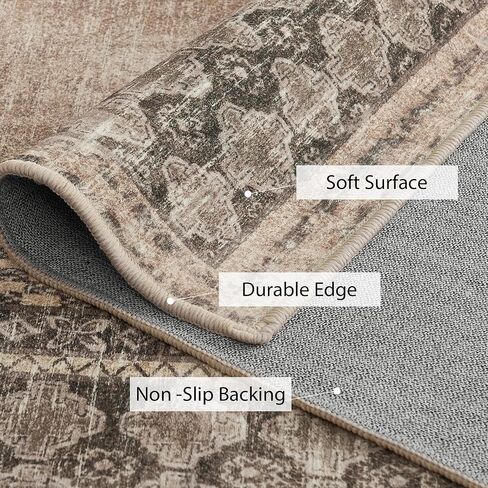 NICETOWN Sage Green Rug 2x3 Entryway Small Carpet Washable Thin Geometric Area Rug with Rubber Backing - 2x3 Boho Non-Slip Foyer Carpet for Kitchen Laundry Bathroom Bedroom in Saudi Arabia