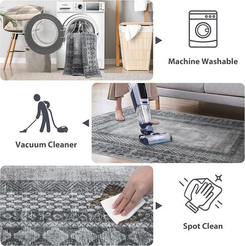 NICETOWN Sage Green Rug 2x3 Entryway Small Carpet Washable Thin Geometric Area Rug with Rubber Backing - 2x3 Boho Non-Slip Foyer Carpet for Kitchen Laundry Bathroom Bedroom in Saudi Arabia