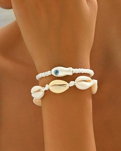 3 Pcs Shell Anklets Bracelets for Women Summer Sea Shell Starfish Ankle Bracelet Set Adjustable Handmade Boho Beaded Anklets Beach Surfer Foot Jewelry Accessories in Saudi Arabia