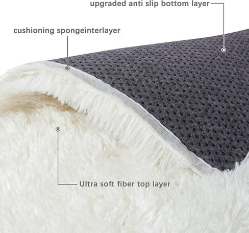 8x10 Area Rugs for Living Room, Ultra Soft Fluffy Shag Floor Carpet, Modern Indoor Plush Fuzzy Rugs for Bedroom Kids Room Nursery Dorm Home Decor Aesthetic, Cream White in Saudi Arabia