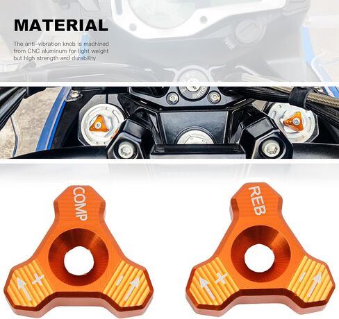 PowerMotor Motorcycle CNC 48mm Front Shock Absorber Fork Knob Adjuster Bolt For EXC SX SXF XCW XCF EXCF EXCR 125 150 250 300 350 400 450 500 525 Orange in Saudi Arabia