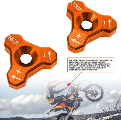 PowerMotor Motorcycle CNC 48mm Front Shock Absorber Fork Knob Adjuster Bolt For EXC SX SXF XCW XCF EXCF EXCR 125 150 250 300 350 400 450 500 525 Orange in Saudi Arabia