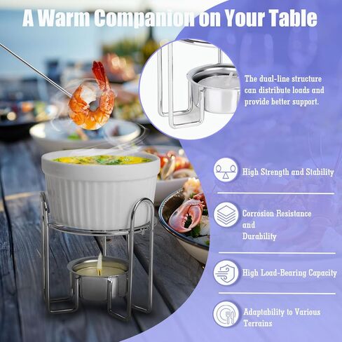 Artestia Butter Warmers for Seafood Set Of 4, Ceramic Candle Warmer, Melted Butter Cups for Lobster, Personal Fondue Set Melted Butter Cups for Seafood, Fondue(Black) in Kuwait