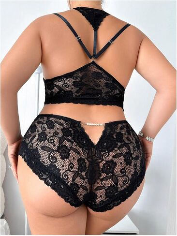 Soly Hux Women's Plus Lege Linger Lingerie مجموعة صدرية لاسلكية ومجموعات داخلية داخلية in Saudi Arabia