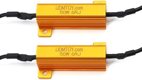 iJDMTOY 50W 6-Ohm Load Resistors Compatible With 1156 1157 3156 3157 7440 7443 LED Turn Signal Light Bulbs Fix Hyper Rapid Flash Problem in Saudi Arabia