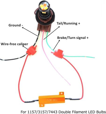 iJDMTOY 50W 6-Ohm Load Resistors Compatible With 1156 1157 3156 3157 7440 7443 LED Turn Signal Light Bulbs Fix Hyper Rapid Flash Problem in Saudi Arabia
