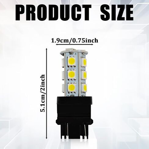 10pcs 3157 ضوء فرامل السيارة ، T25-5050-18SMD LED لمبة ، فائقة السوبر ساطعة 6500 كيلو واتية منخفضة طاقة انعكاس ضوء انعكاس مصباح ضوء لمبة ضوء البديل ، مناسبة لمعظم الطرز (أبيض) in Kuwait