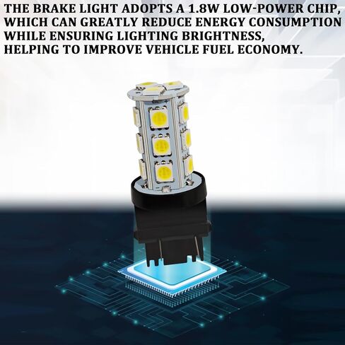10pcs 3157 ضوء فرامل السيارة ، T25-5050-18SMD LED لمبة ، فائقة السوبر ساطعة 6500 كيلو واتية منخفضة طاقة انعكاس ضوء انعكاس مصباح ضوء لمبة ضوء البديل ، مناسبة لمعظم الطرز (أبيض) in Kuwait