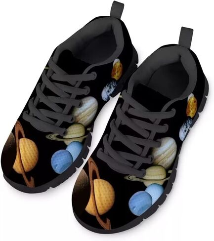 Dellukee Boys Girls Fashion Sneakers Kids Orange/Yellow/Blue/Black Solid Color Polka Dot Walking Running Shoes in Kuwait