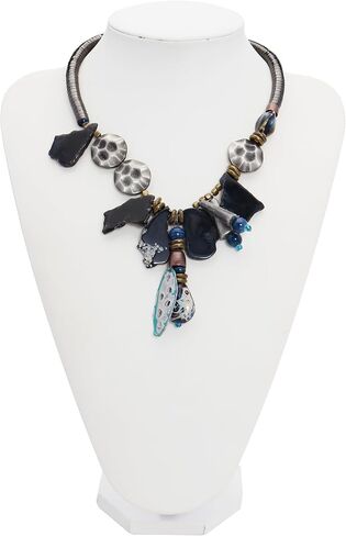 Bocar Statement Chunky Collar Necklace, Ceramic Agate Pendant Choker Necklace for Men Women in Saudi Arabia