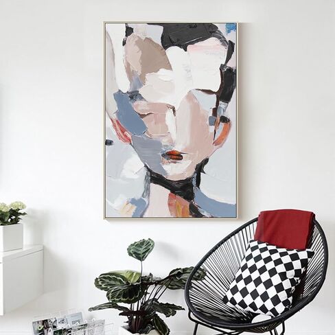 Geekmacro Abstract Face Paint Laink Lainted Wand Wall Art لغرفة المعيشة كبيرة مؤطرة القماش الفني 45x30 ديكور الجدار العمودي in Saudi Arabia