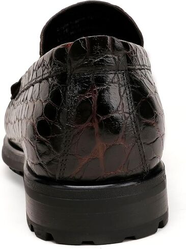 Premium Leather Tassel Loafer for Men, Classic Alligator Printed Thick Sole Dress Loafers Shoes for Mens in Saudi Arabia