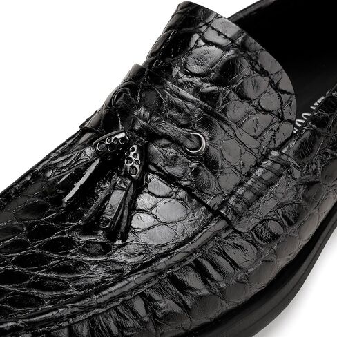 Premium Leather Tassel Loafer for Men, Classic Alligator Printed Thick Sole Dress Loafers Shoes for Mens in Saudi Arabia