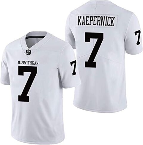 MESOSPERO Colin Kaepernick Jersey #7 ImWithKap IM مع KAP جميع القمصان المخيطة لكرة القدم أسود وأبيض S-3XL in Saudi Arabia