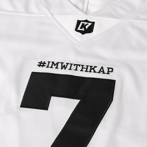 MESOSPERO Colin Kaepernick Jersey #7 ImWithKap IM مع KAP جميع القمصان المخيطة لكرة القدم أسود وأبيض S-3XL in Saudi Arabia