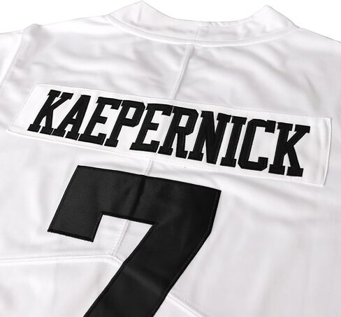 MESOSPERO Colin Kaepernick Jersey #7 ImWithKap IM مع KAP جميع القمصان المخيطة لكرة القدم أسود وأبيض S-3XL in Saudi Arabia