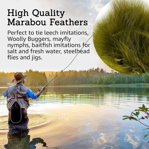 ريش طائر فضفاض من Creative Angler Marabou لربطه بالطيران، ربط ذبابة صيد السمك، حوالي 8.5 جم in Saudi Arabia