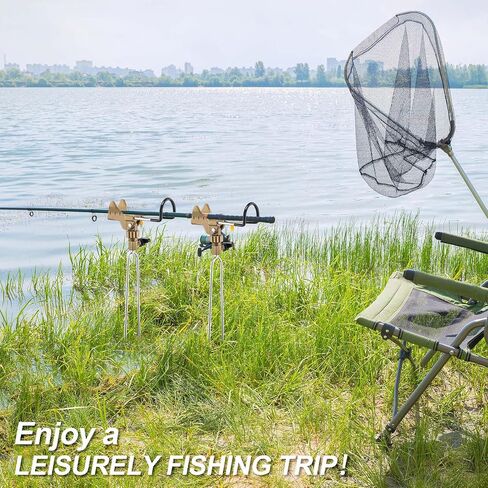 Libima 4 Pieces Fishing Rod Holders for Bank Fishing Upgraded Stainless Steel Fishing Pole Holders 360 Degree Adjustable Fishing Rod Stand for Men Father Ground Beach Fishing Equipment Birthday Gift in Saudi Arabia