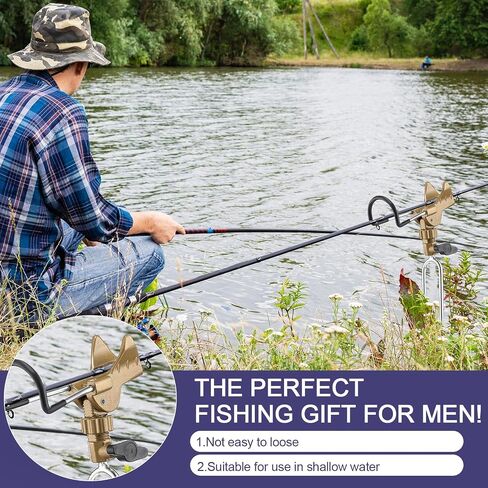 Libima 4 Pieces Fishing Rod Holders for Bank Fishing Upgraded Stainless Steel Fishing Pole Holders 360 Degree Adjustable Fishing Rod Stand for Men Father Ground Beach Fishing Equipment Birthday Gift in Saudi Arabia