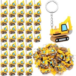 48pcs حفلة البناء تفضل سلاسل المفاتيح البناء Mini 3D حفارة السلسلة المفتاحية بشكل كبير