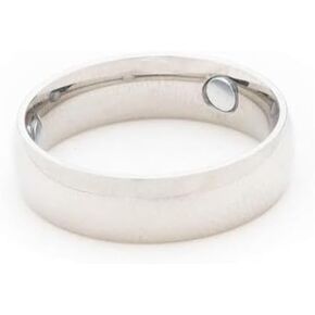 Unisex Stainless Steel 6mm Magnetic Magnetrim Silver Ring