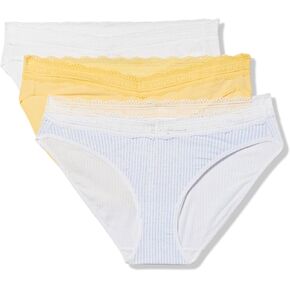 Tommy Hilfiger Women's Cotton Logo Lace Trim Bikini 3-Pack