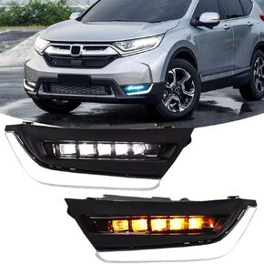 لـ Honda CR V 2017 2018 FOG Light Replacement Light Lights Running Lights Amber Turn Lamps CRV LED Daylight with Black Standard CRV002 0