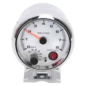 Tachometer Numbers and Pointer Clearly Show Information 7 Color Lighting 0 to 8000 RPM Universal with Metal Bracket White Face Fits Most 4 6 8 Cylinder 12V