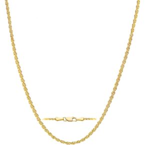14K Yellow Gold Rope Chain Necklace for Women and Men 1.6mm/2.1mm/2.6mm/3.1mm 14K Solid Gold Necklace with lobster clasp