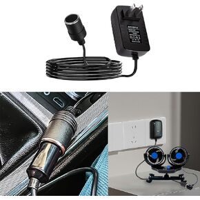 AC to DC Converter, Cigarette Lighter Adapter, 100-240V to 12V 2A 24W Car Cigarette Lighter Socket, Auto AC/DC Power Supply Adapter Transformer for Inflator, Refrigerator & Other Car Devices