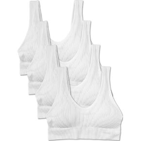Kalon Women's 4 Pack Back Bralette Crop Top Comfort Sports Bra