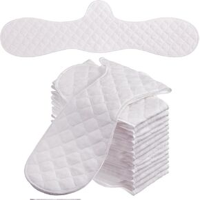 Boyiee 16 Pcs Cotton Bra Liners 3 Layer Reusable Boob Towel Under Breast Sweat Pads for Boob Sweat Under Breast Absorber Pads for Woman White
