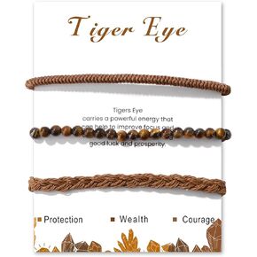 3pcs 4mm الأحجار الكريمة الأساور المزينة بالخرز سوار الحبل يدويًا للنساء للنساء الحجر الطبيعي سوار بلوري للنساء للنساء بوهو أساور للنساء للنساء