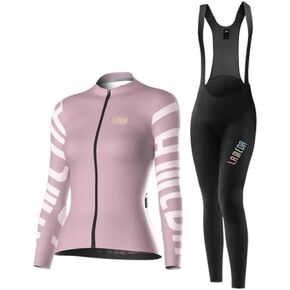 Cycling Jersey Women Long Sleeve, Cycling Bibs Pants Set for Road Biking Riding