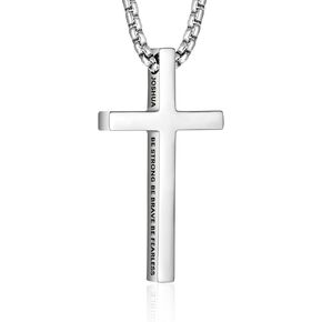 GULICX Cross Necklace for Men, Inspirational Bible Verse Cross Pendant Chain, Christian Gifts Easter Basket Stuffers for Teens Boys Adults Men