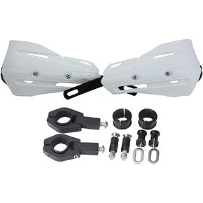 Hand Guards Dirt Bike Handguards Upgrade Black Aluminum Brush Bar Universal Motorcycle Hand Guard Bark Busters for ATV Quad CR CRF YZF KXF RMZ BSE Motorcross Pit Bike Racing KAYO (White)