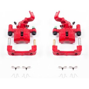 Power Stop الخلفي S1377 زوج من الفرجار المطلي بالمسحوق الأحمر عالي الإيقاع لـ Mazda Miata 1990-1993 [نموذج محدد]